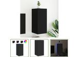 The Living Store Parete Tv Con Luci Led Nero 30,5X35X70 Cm