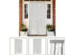 The Living Store Tenda Fly Grigio Chiaro E Bianco 100X230 Cm In Ciniglia