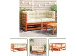 The Living Store Divani Angolari Da Giardino Con Cuscini 2 Pz. Legno Di Pino Massiccio Marrone Cera