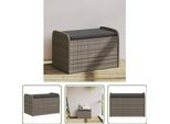The Living Store Panca Con Contenitore E Cuscini Grigio 80X51X52 Cm Poly Rattan