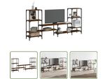 The Living Store Mobile Tv In Rovere Fumé 206,5X28,5X95 Cm Materiale In Legno