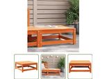 The Living Store Sgabello Da Giardino Marrone Cera 70X70X30 Cm In Legno Di Pino Massiccio
