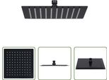 The Living Store Doccia A Pioggia In Acciaio Inox 20X20 Cm Quadrato Nero