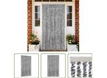 The Living Store Tenda Fly Grigio, Nero E Bianco 100X200 Cm Ciniglia