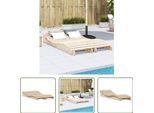 The Living Store Lettini Prendisole 2 Pezzi 205X60X31,5 Cm In Legno Di Pino Massiccio