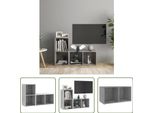 The Living Store Mobili Tv 2 Pz. Grigio Cemento 72X35X36,5 Cm Materiale A Base Di Legno