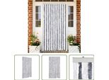 The Living Store Tenda Fly Grigio E Bianco 100X200 Cm In Ciniglia