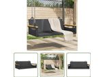 The Living Store Panca Pensile Nera 109X62X40 Cm Poly Rattan