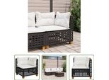 The Living Store Divano Angolare Da Giardino Con Cuscini In Poly Rattan Nero