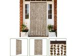 The Living Store Tenda Fly Beige E Marrone 100X200 Cm In Ciniglia