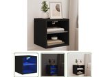 The Living Store Pensile Tv Con Luci Led Nero 30X28,5X30 Cm