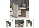 The Living Store Sedie Da Giardino Con Cuscini 4 Pz. Poli Rattan Grigio Chiaro