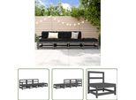 The Living Store Set Salotto Da Giardino 4 Pezzi In Legno Di Pino Massiccio Grigio