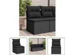 The Living Store Poltrona Da Giardino Senza Braccioli Con Cuscino In Poly Rattan Nero