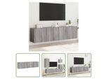 The Living Store Pensili Tv 2 Pz. Grigio Sonoma 80X30X41 Cm