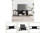 The Living Store Mobile Tv Nero 153X37X50 Cm Materiale Legno