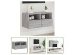 The Living Store Parete Tv Grey Sonoma 60X30X30 Cm Materiale A Base Di Legno