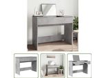 The Living Store Comodino Con Specchio Grigio Cemento 100X45X76 Cm