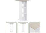The Living Store Tavolo Bar Bianco E Cemento 60X60X110 Cm