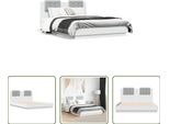 The Living Store Giroletto Con Testiera Bianco 120X190 Cm In Materiale Ligneo