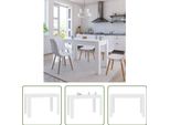 The Living Store Tavolo Da Pranzo Bianco 120X60X76 Cm Materiale Legno