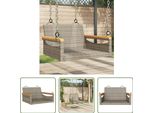 The Living Store Sedia Sospesa Grigia 63X62X40 Cm Poly Rattan