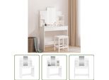 The Living Store Comodino Con Specchio Bianco 96X39X142 Cm