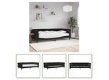 The Living Store Letto Da Giorno Con Materasso Nero 100X200 Cm In Velluto