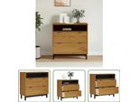 The Living Store Cassettiera Flam 80X40X80 Cm In Legno Di Pino Massiccio
