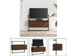 The Living Store Parete Tv In Rovere Marrone 60,5X30X51 Cm Materiale A Base Di Legno