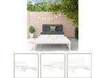 The Living Store Set Da Giardino 2 Pezzi In Legno Di Pino Massiccio Bianco