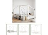 The Living Store Letto Per Bambini Bianco 2X(80X200) Cm In Legno Di Pino Massiccio