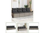 The Living Store Divano Da Giardino Con Cuscini A 4 Posti In Poly Rattan Grigio