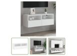 The Living Store Parete Tv Bianca 80X30X30 Cm Materiale Legno