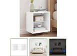 The Living Store Comodini A Parete Con Luci Led 2 Pz. Bianco