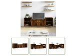 The Living Store Mobile Tv In Rovere Fumé 160X35X55 Cm Materiale In Legno