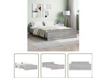 The Living Store Struttura Letto Con Testiera E Pediera Grey Sonoma 140X190 Cm