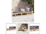 The Living Store Set Da Giardino 3 Pezzi Con Cuscini In Legno Massiccio Di Acacia
