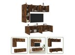 The Living Store Parete Attrezzata A 5 Pezzi In Legno Rovere Affumicato