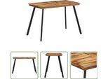 The Living Store Tavolo Da Pranzo 120X62X76 Cm In Legno Massiccio Teak