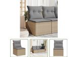 The Living Store Divano Da Giardino Senza Braccioli Con Cuscini Beige Poly Rattan