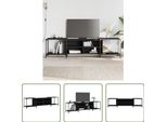 The Living Store Mobile Tv Nero 203X37X50 Cm Materiale Legno