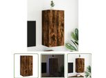 The Living Store Parete Tv Con Luci Led Rovere Fumé 40,5X35X80 Cm