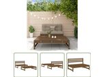 The Living Store Set Salotto Da Giardino 2 Pezzi In Legno Di Pino Massiccio Marrone Miele