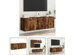 The Living Store Pensili Tv 2 Pz. Rovere Fumé 60X30X41 Cm