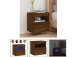 The Living Store Parete Tv Con Luci Led Effetto Rovere Brown 40X30X40 Cm
