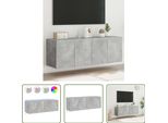 The Living Store Pensili Tv Con Luci Led 2 Pz. Grigio Cemento 60X35X41 Cm