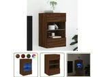 The Living Store Parete Tv Con Luci Led Effetto Rovere Marrone 40X30X60,5 Cm