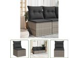 The Living Store Poltrona Da Giardino Senza Braccioli Con Cuscino In Poly Rattan Grigio