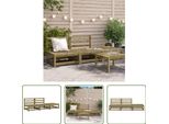 The Living Store Divano Da Giardino Senza Braccioli Con Sgabello Legno Di Pino Impregnato